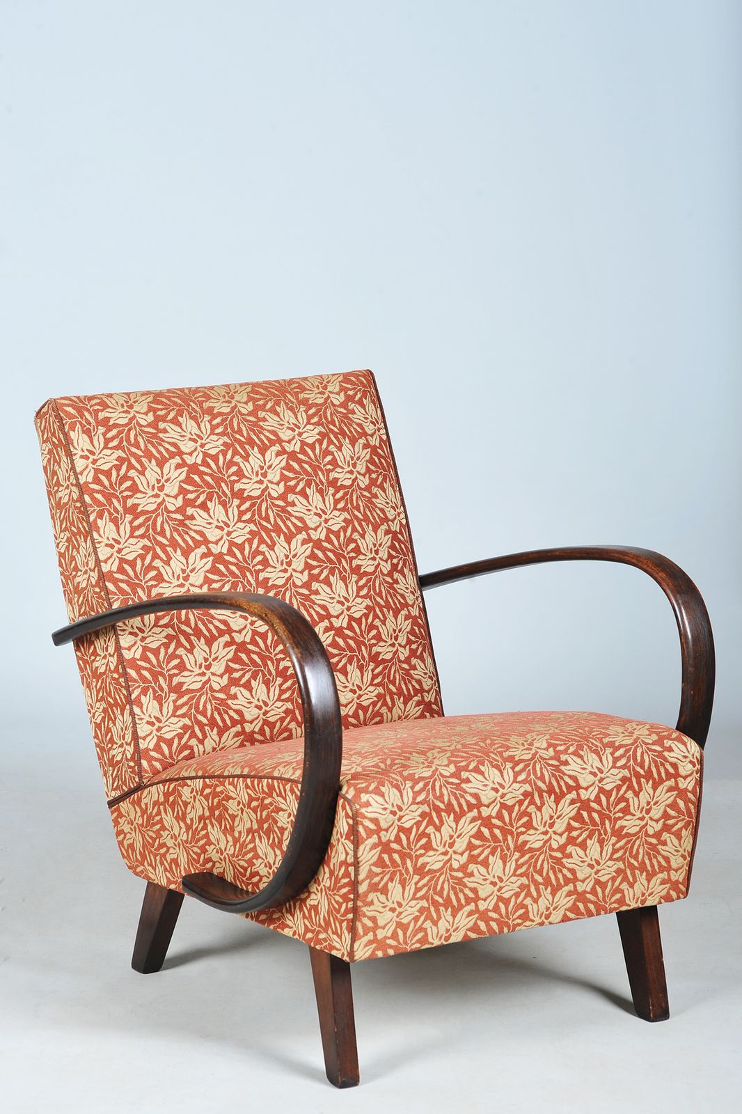 Original Art Deco Armchair, By J. Halabala For Up Zavody, Beech, Czech, 1930s
