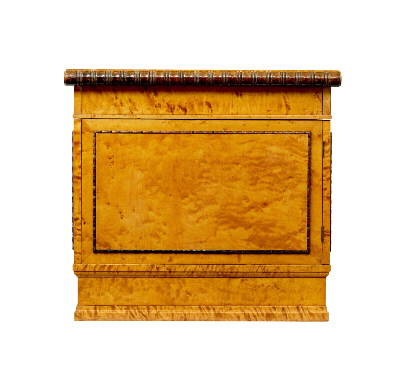 Scandinavian Birch Art Deco Pedestal Desk photo vintage