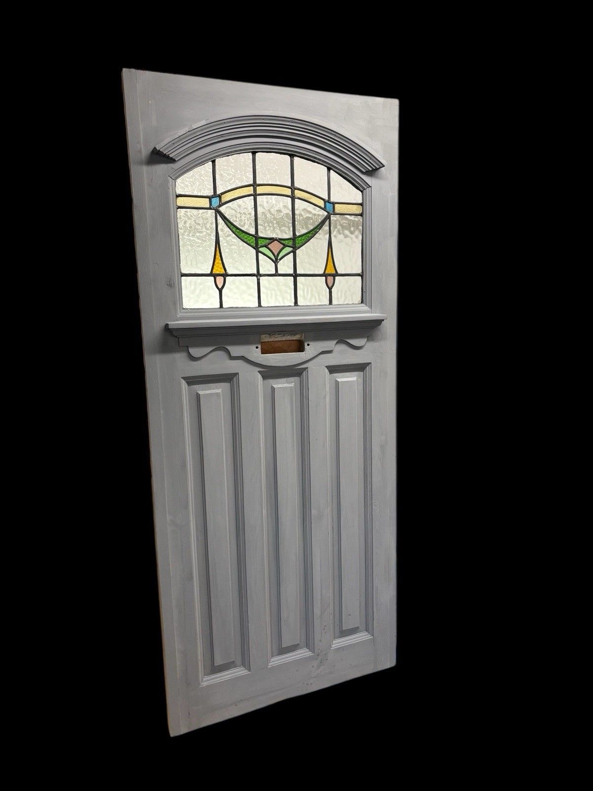 Art Deco Stained Glass Front Door Period Old Reclaimed Antique 20 30 Wood Leaded photo furniture