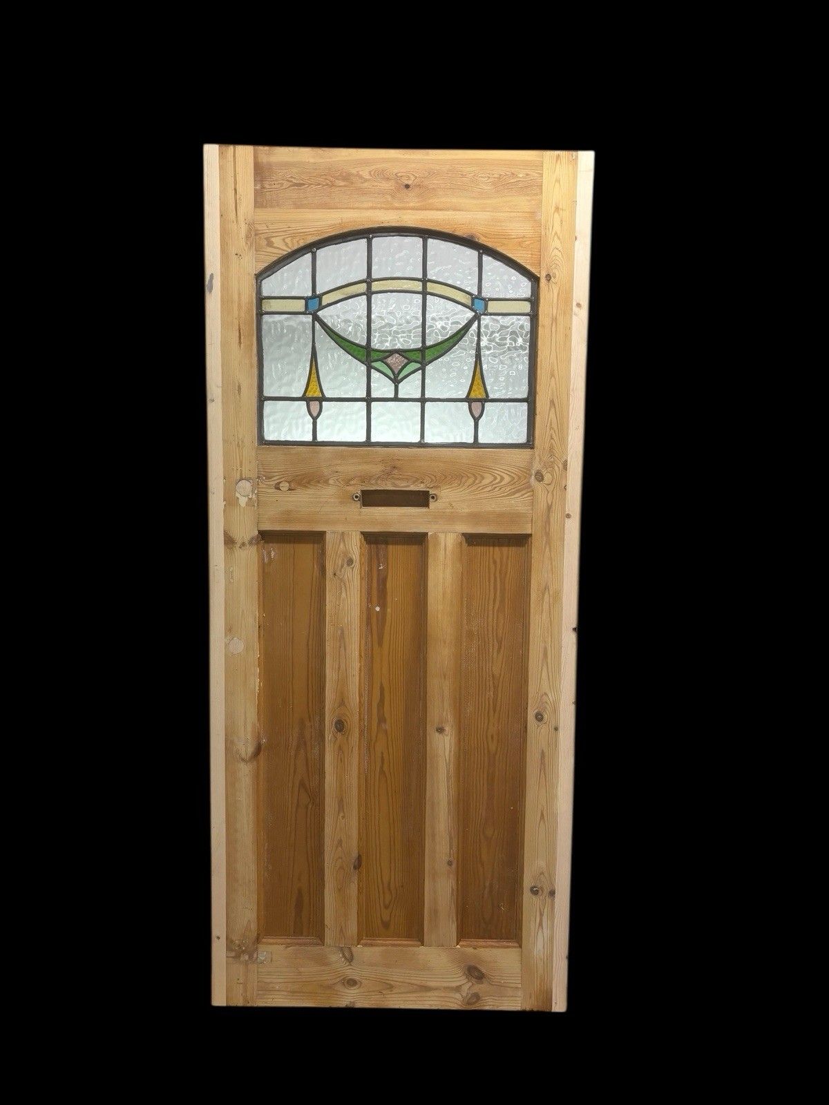 Art Deco Stained Glass Front Door Period Old Reclaimed Antique 20 30 Wood Leaded photo buy