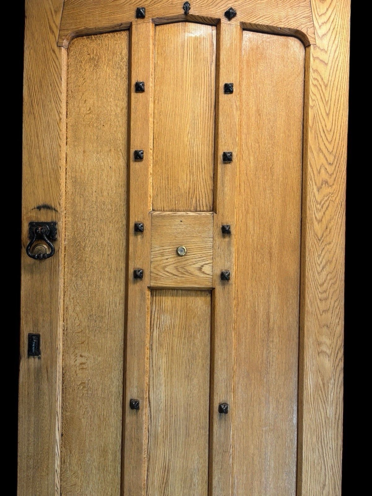 Large Solid Oak Front Door Old Antique Period Reclaimed Glass Cast Iron Refurb photo 1829.0