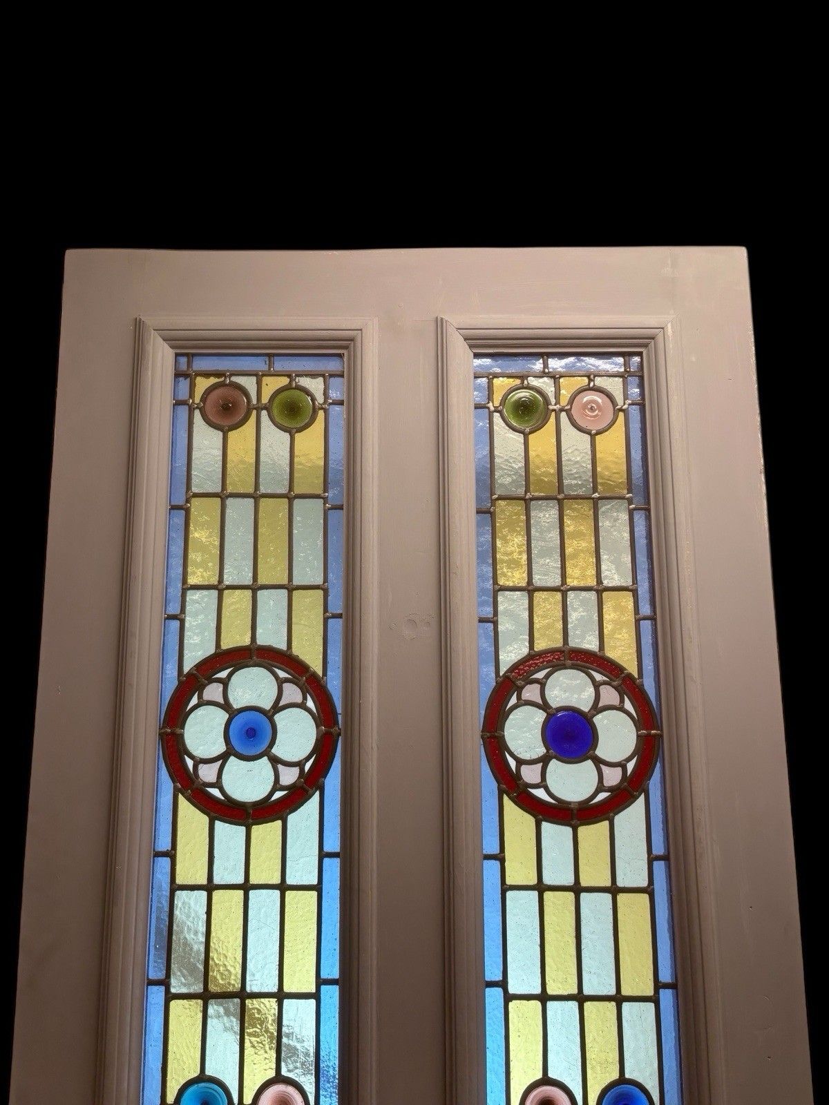 Large Victorian Stained Glass Front Door Period Old Reclaimed Antique Lead Wood photo Home Fixtures