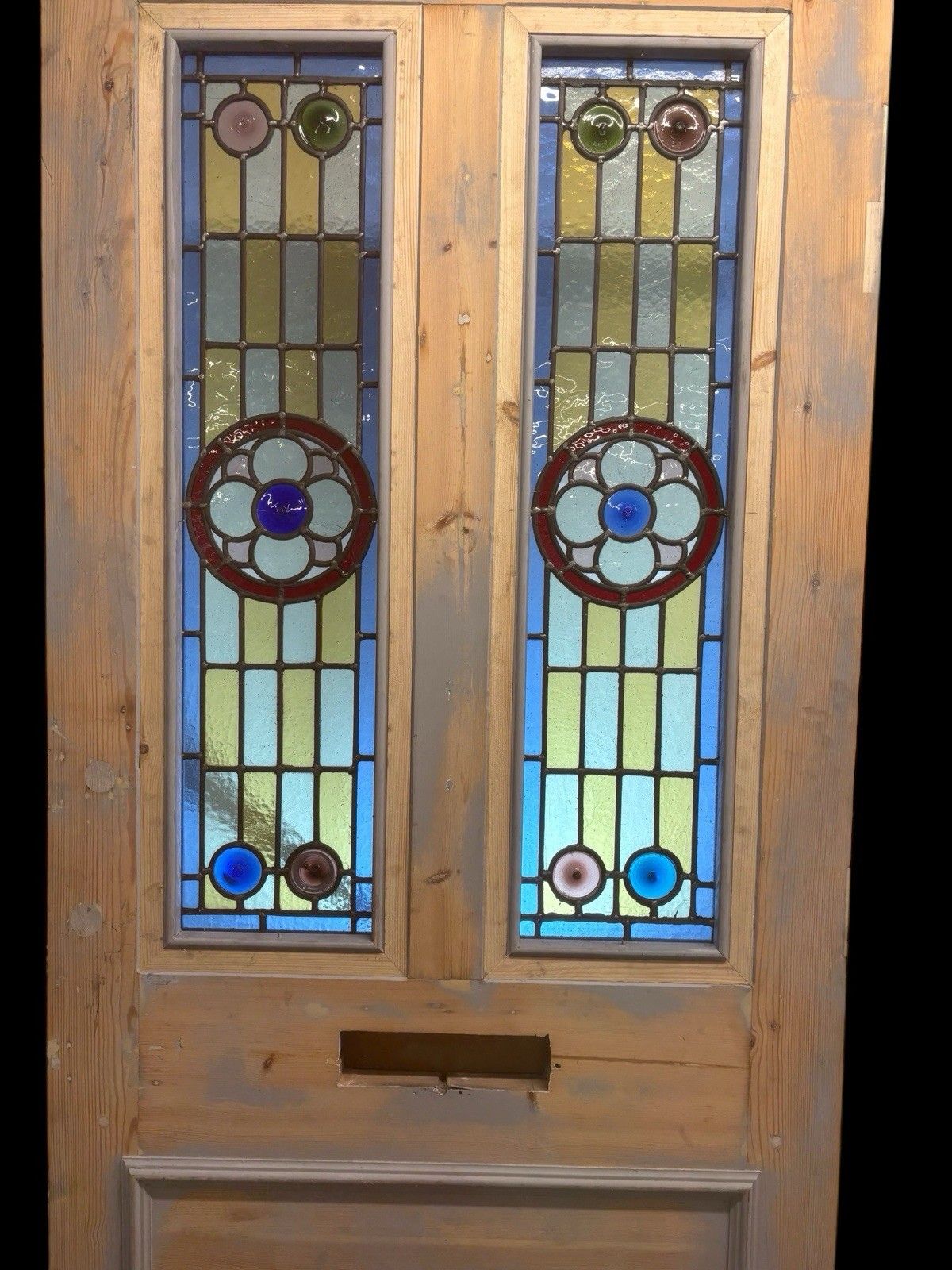 photo furniture Large Victorian Stained Glass Front Door Period Old Reclaimed Antique Lead Wood