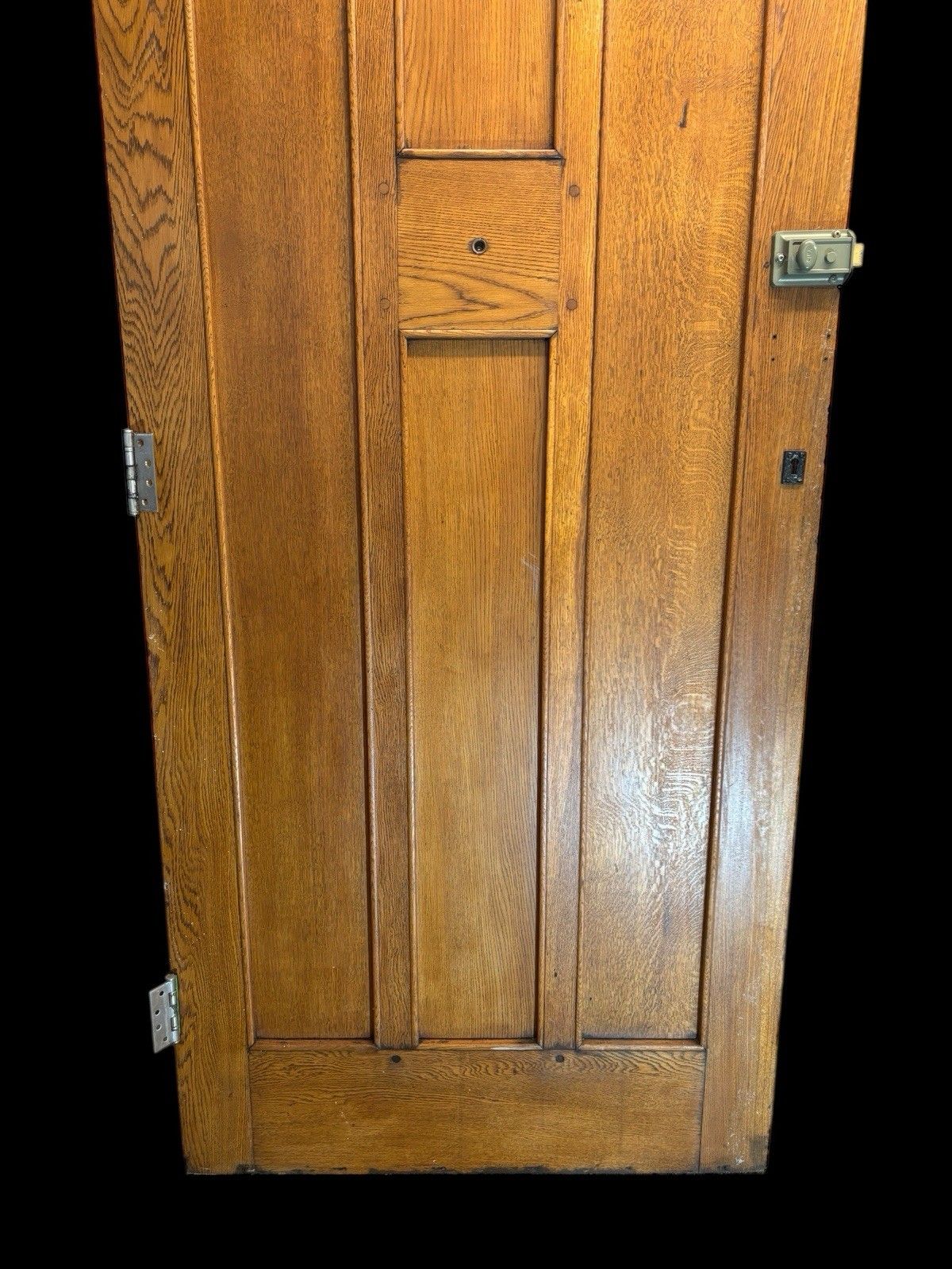 Home Fixtures Large Solid Oak Front Door Old Antique Period Reclaimed Glass Cast Iron Refurb photo