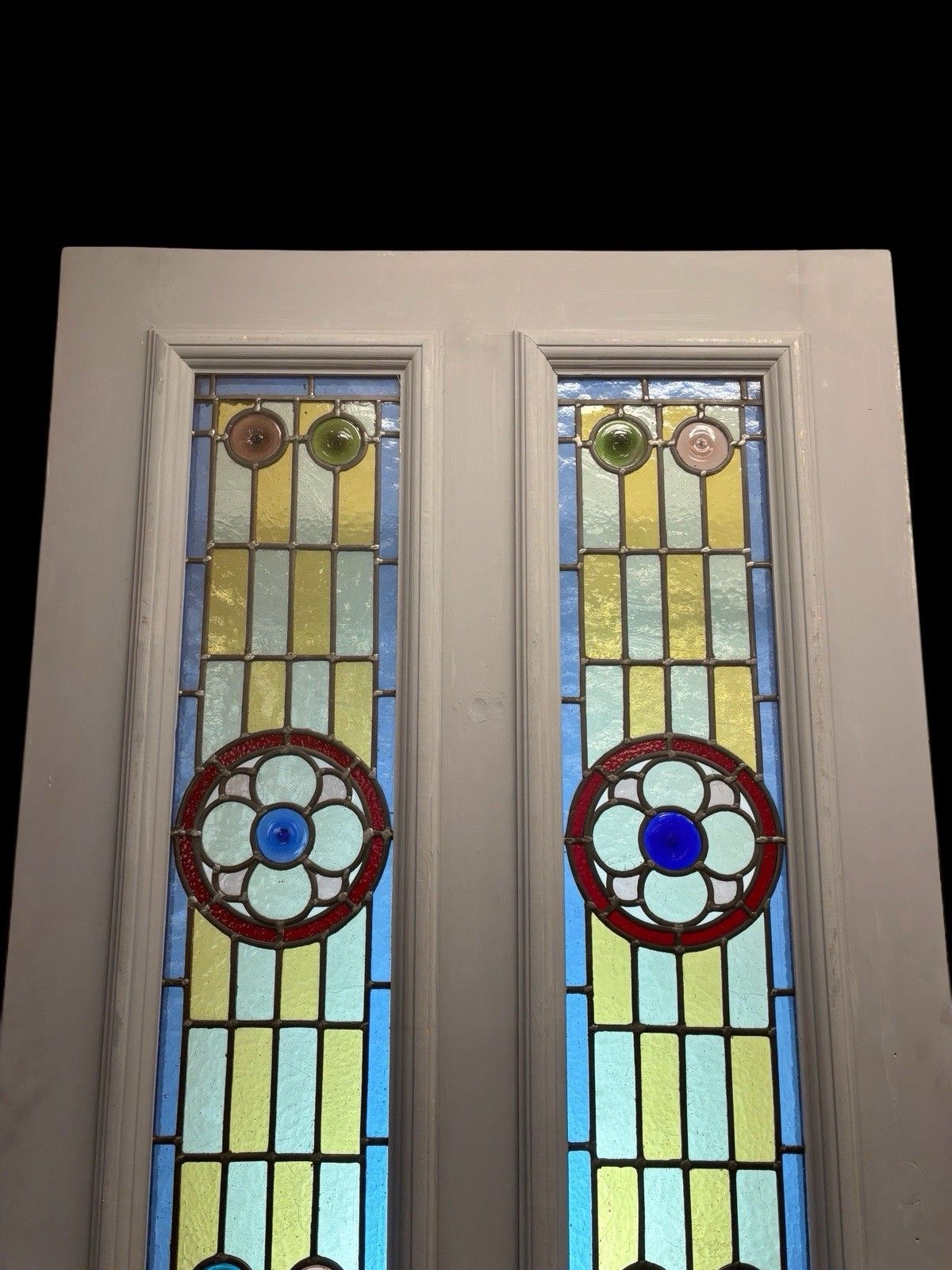 Victorian Stained Glass Front Door Period Old Reclaimed Antique Lead Wood Used photo Home Fixtures