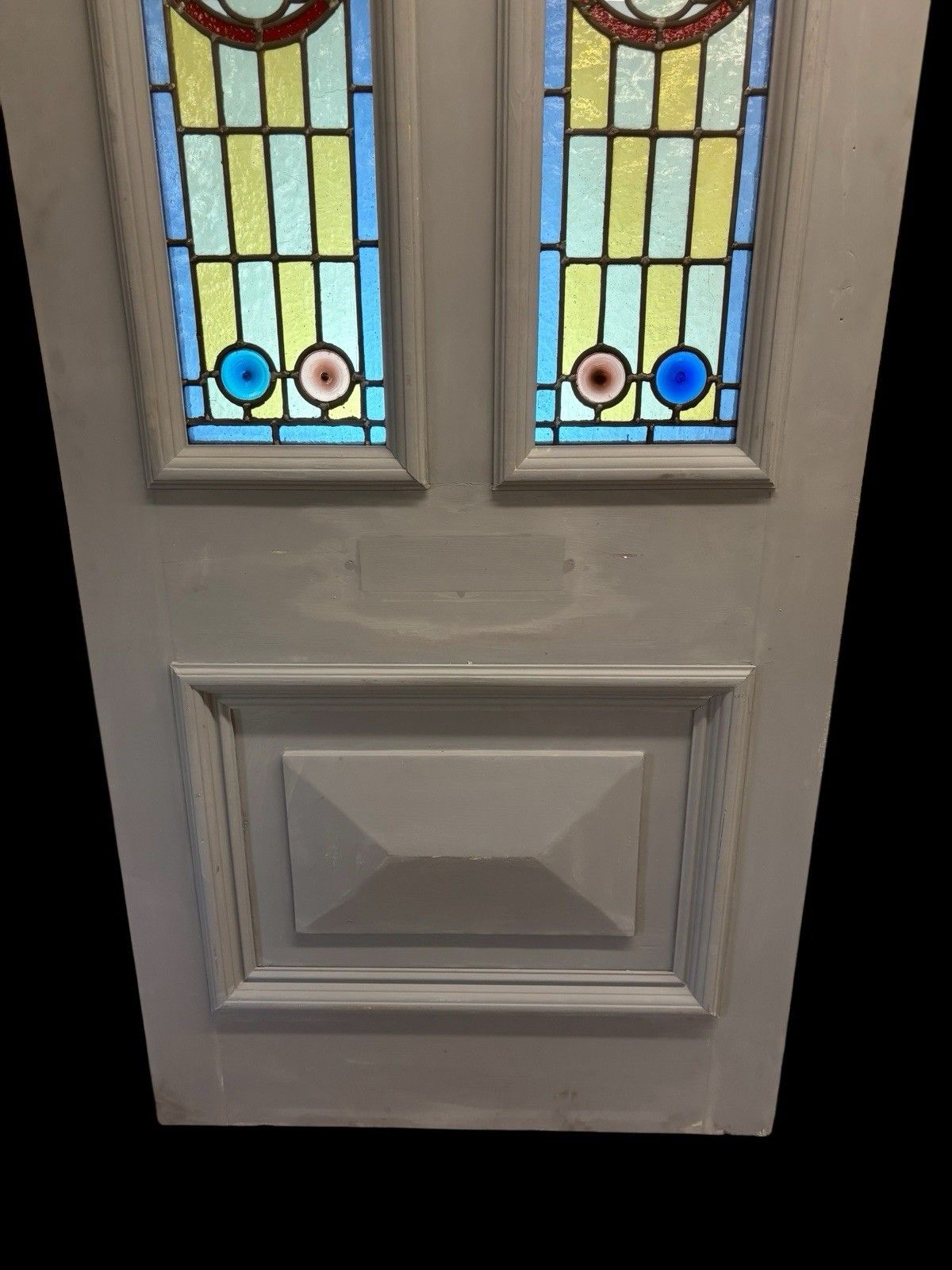 Victorian Stained Glass Front Door Period Old Reclaimed Antique Lead Wood Used photo vinterior