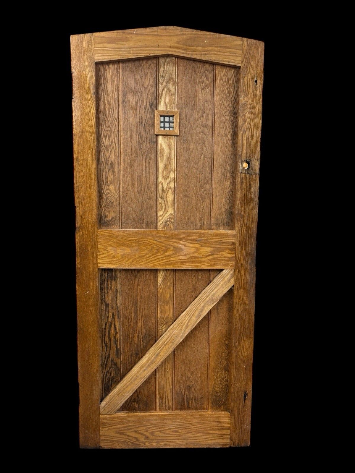 Solid Oak Front Door Old Period Wood Antique Reclaimed Wood Glass Cast Iron photo buy