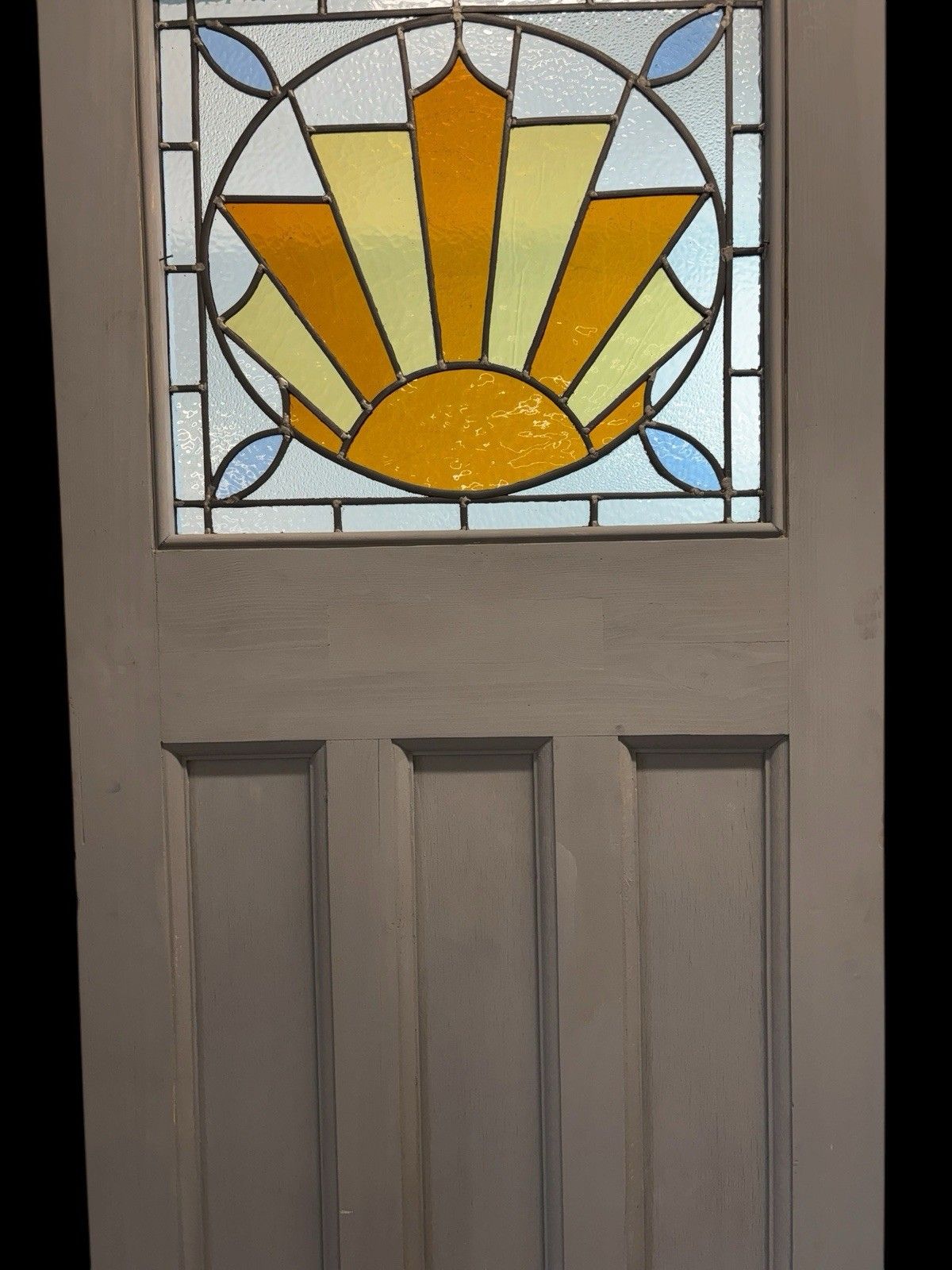 photo furniture Art Deco Stained Glass Front Door Period Old Reclaimed Antique 20 30 Wood Leaded