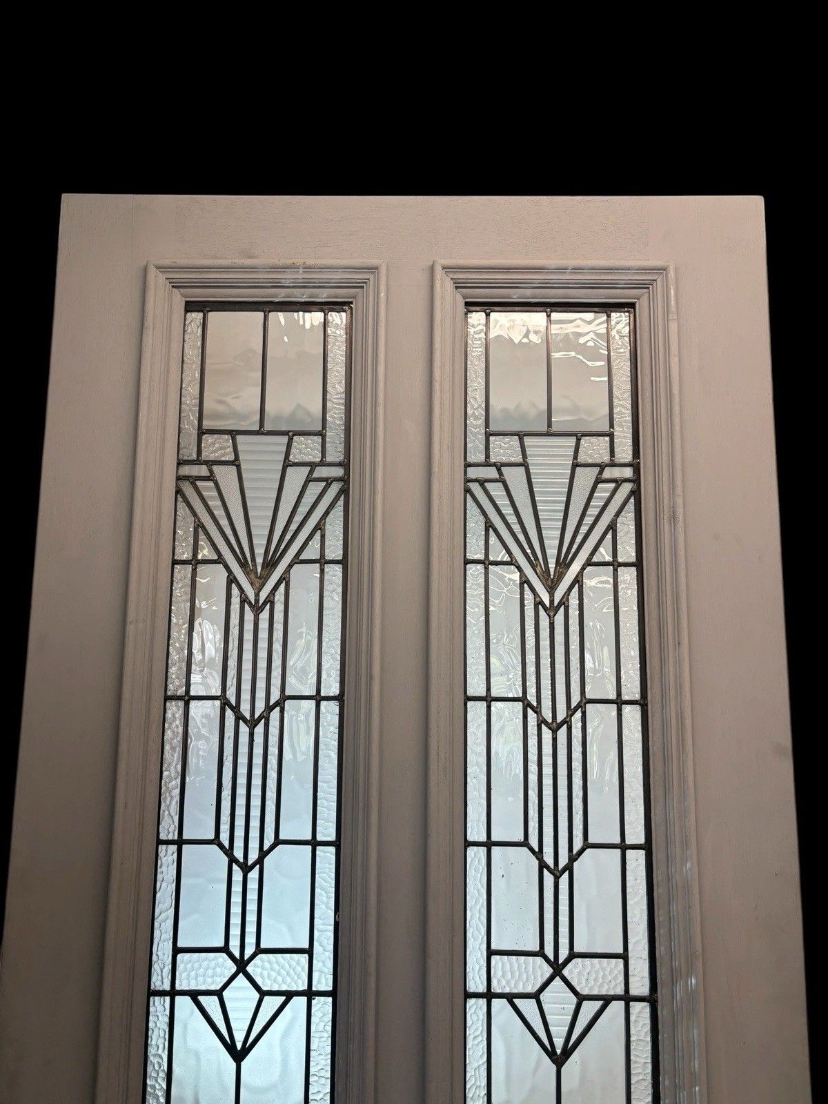 Large Victorian Textured Glass Front Door Leaded Hardwood Bespoke Ready To Fit photo Home Fixtures