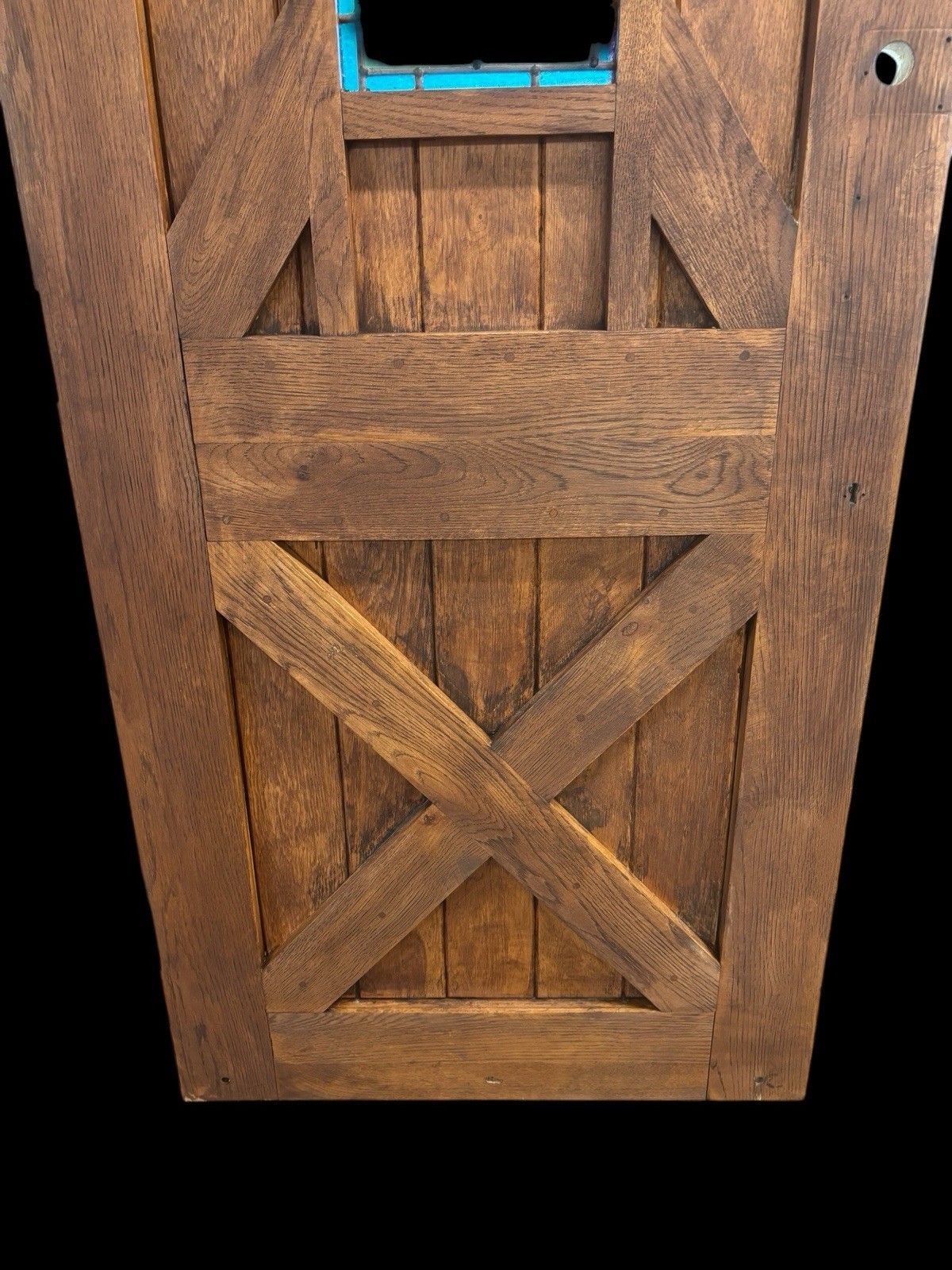 photo for sale Solid Oak Front Door Stained Glass Old Reclaimed Period Antique Wood Leaded