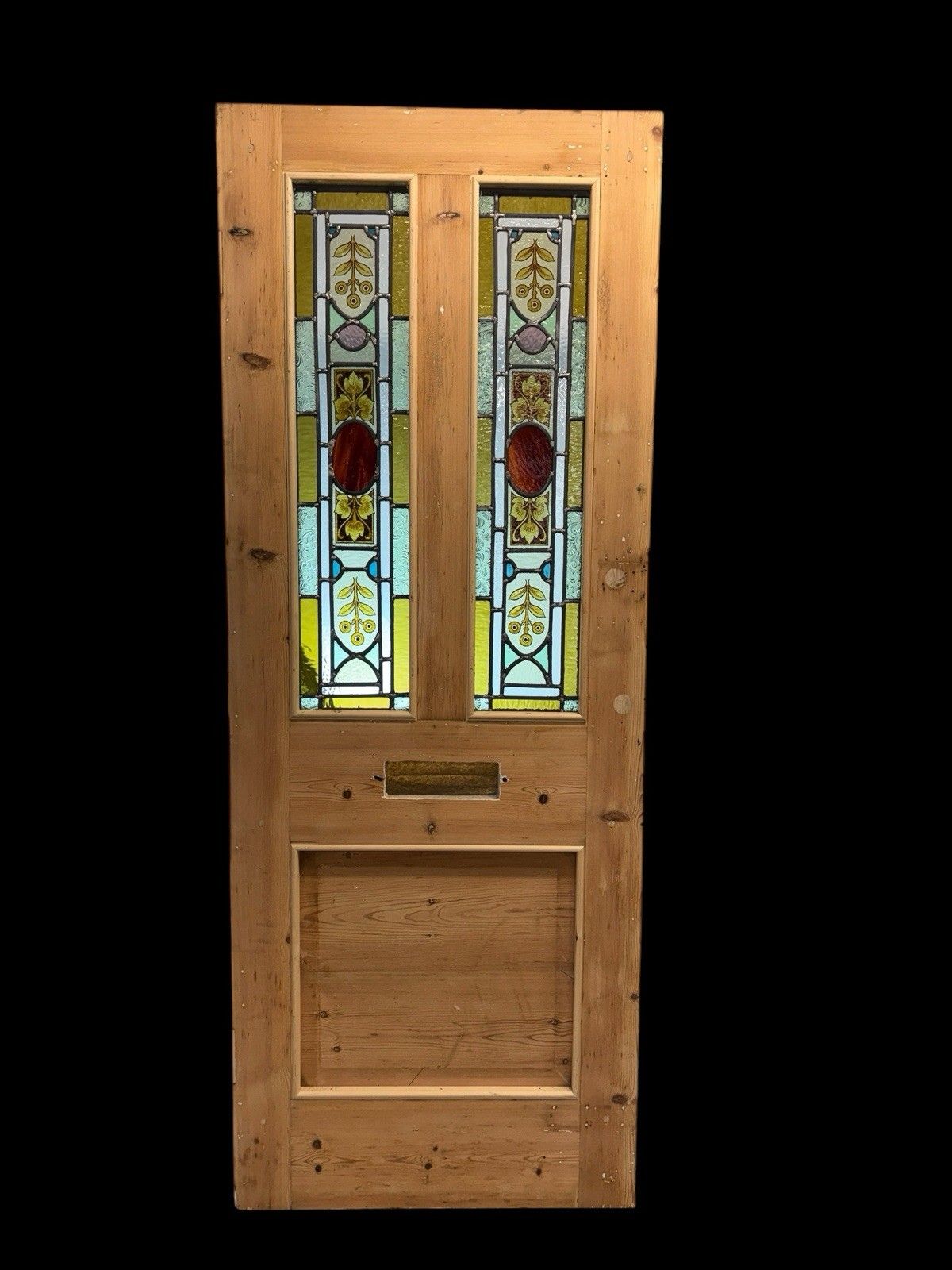 photo furniture Victorian Hand Painted Stained Glass Front Door Antique Period Reclaimed Rare