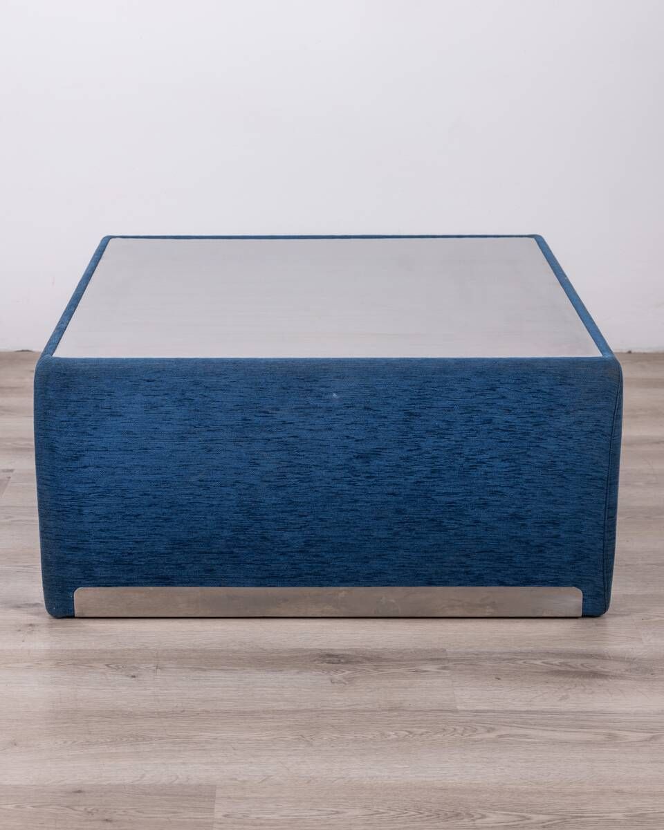 Vintage Coffee Table From The 70s, Blue Fabric, Tasty Designs photo buy