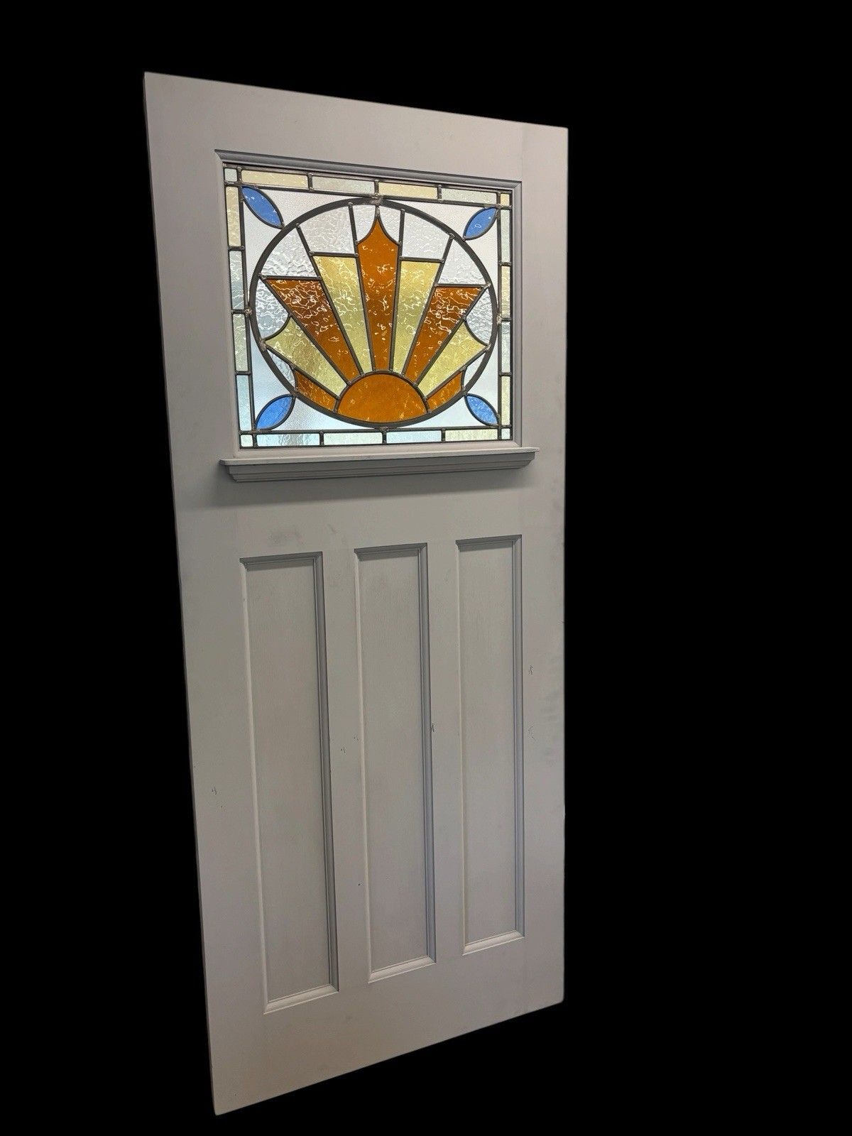 Art Deco Stained Glass Front Door Leaded Hardwood 20s 30s Meranti Ready To Fit photo furniture