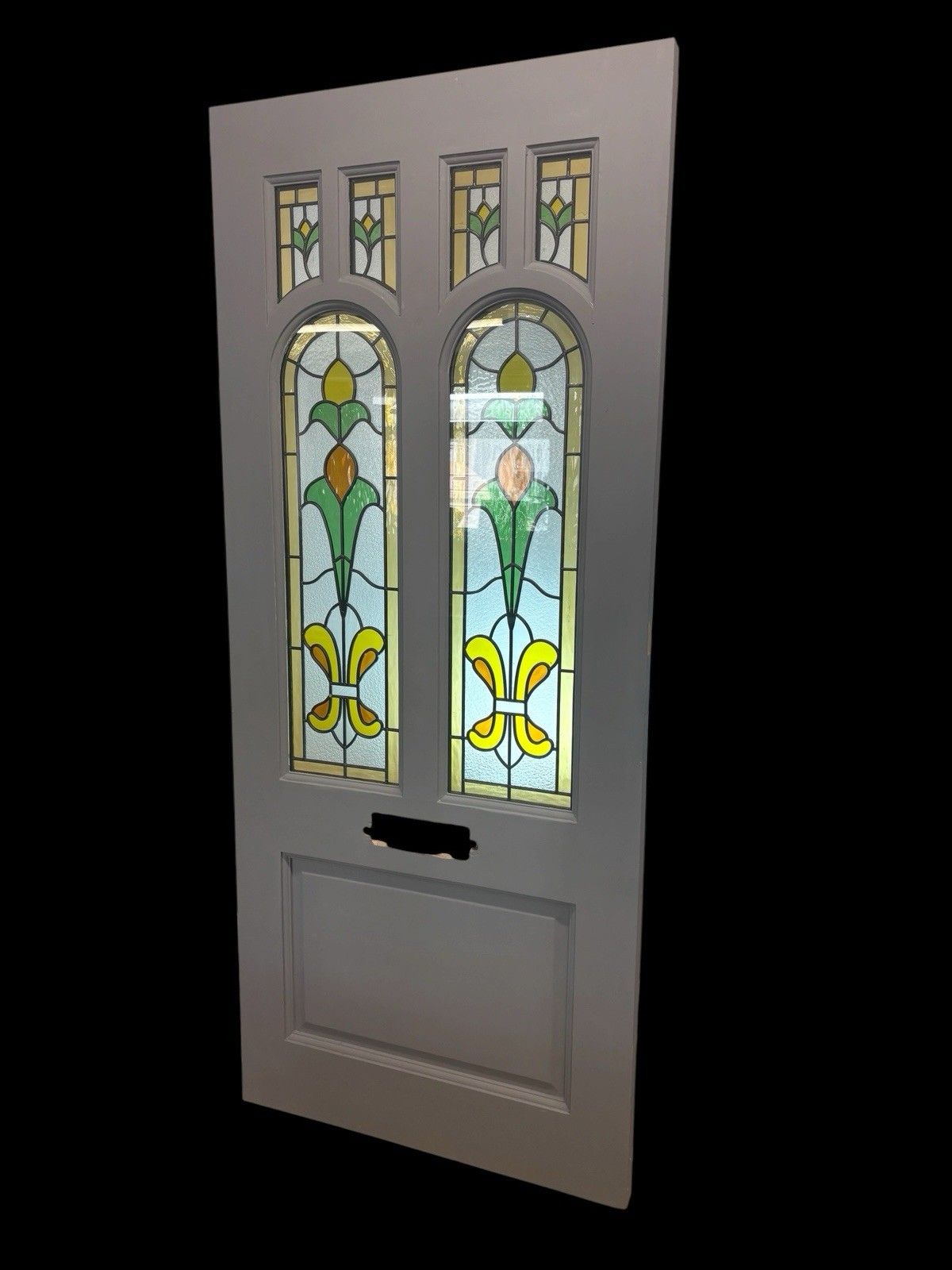 Edwardian Stained Glass Front Door Leaded Triple Glazed Reclaimed Refurbed Old photo for sale