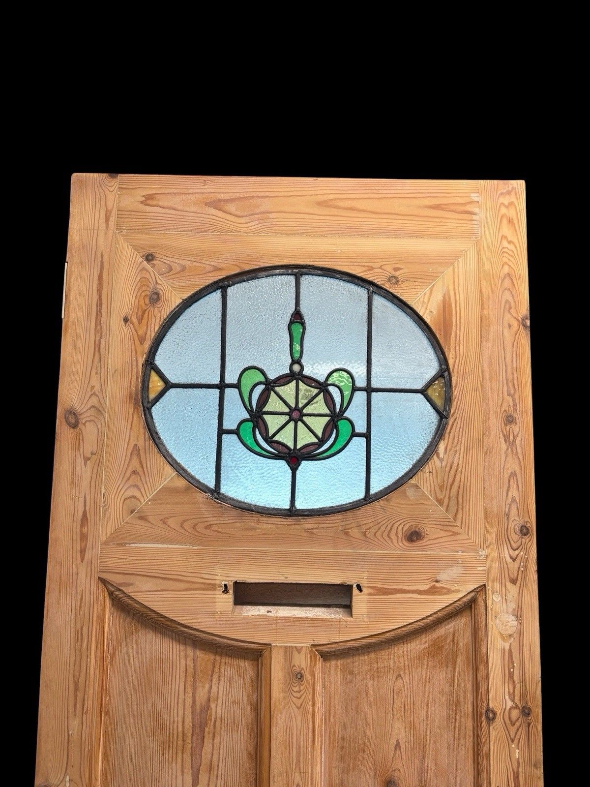 Art Deco Front Door Period Stained Glass Old Reclaimed Antique Lead Wood 20s 30s photo vintage