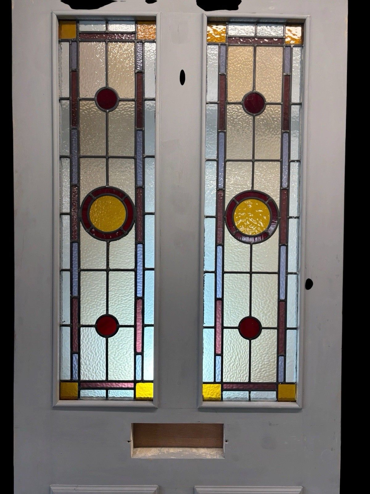 Victorian Stained Glass Front Door Period Old Reclaimed Antique Lead Wood Refurb photo 3481.0