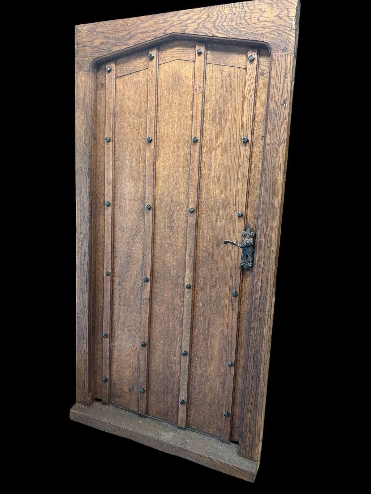 Antique Solid Oak Door Frame Period Reclaimed Refurb 18th Century Old Wood Iron photo for sale