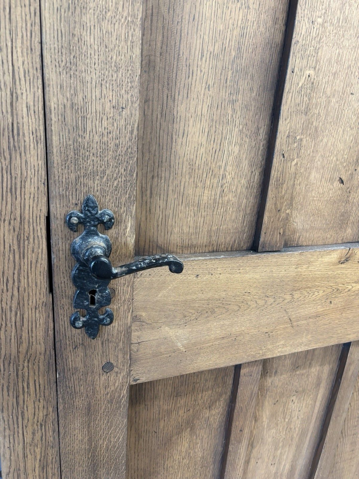 3835.0 Antique Solid Oak Door Frame Period Reclaimed Refurb 18th Century Old Wood Iron photo