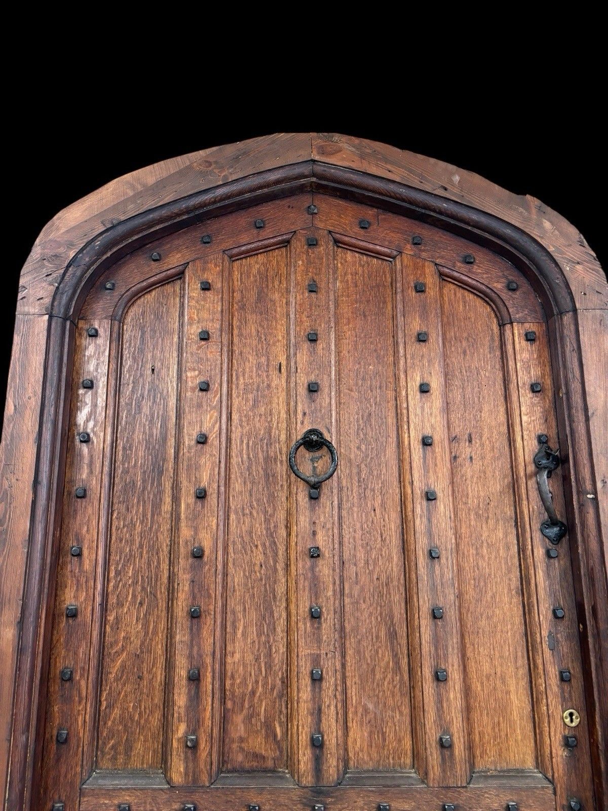 Large Antique Old Solid Oak Front Door Frame Manor Reclaimed Wood 17th Century photo Home Fixtures