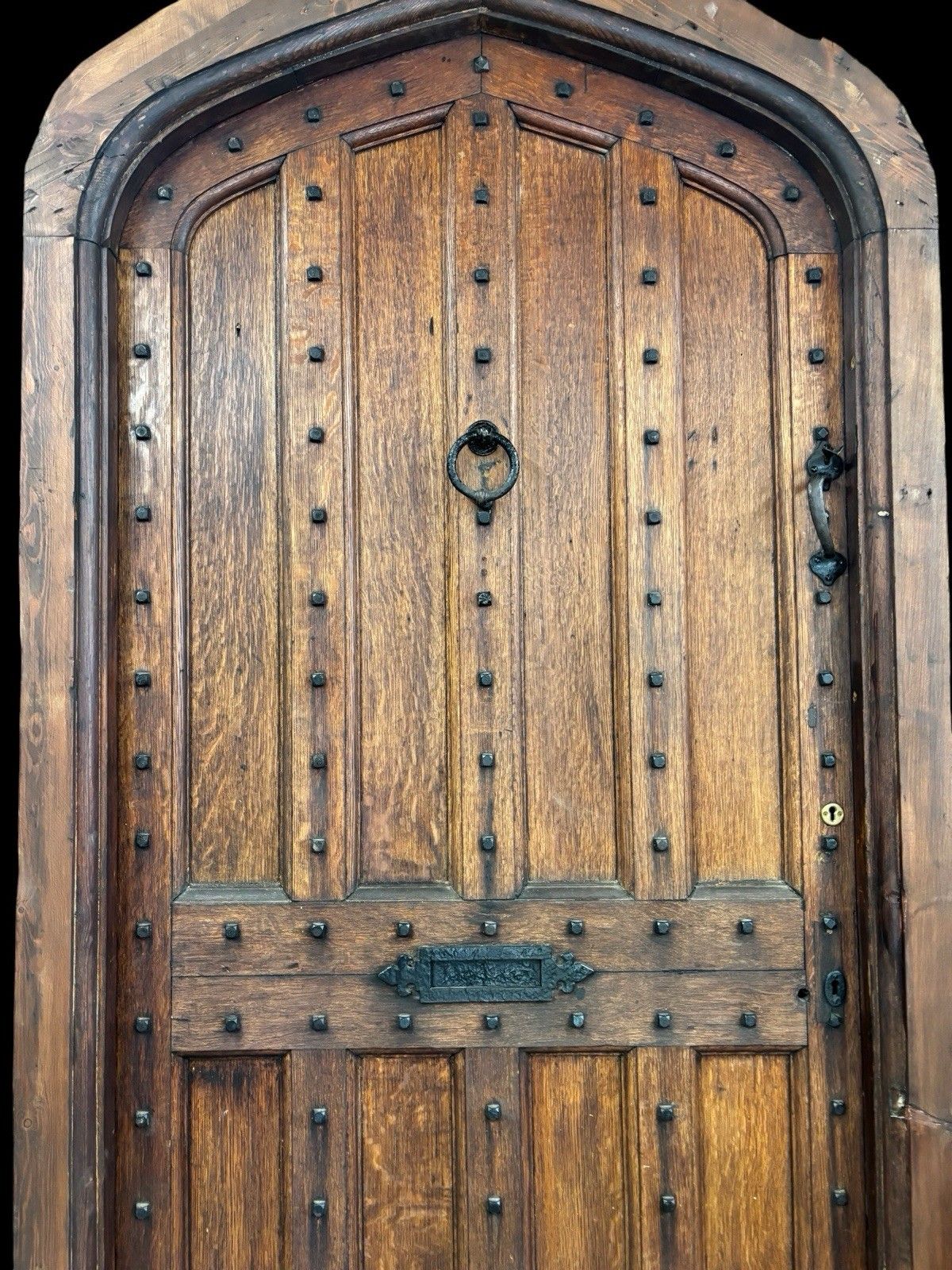 Large Antique Old Solid Oak Front Door Frame Manor Reclaimed Wood 17th Century photo 7670.0