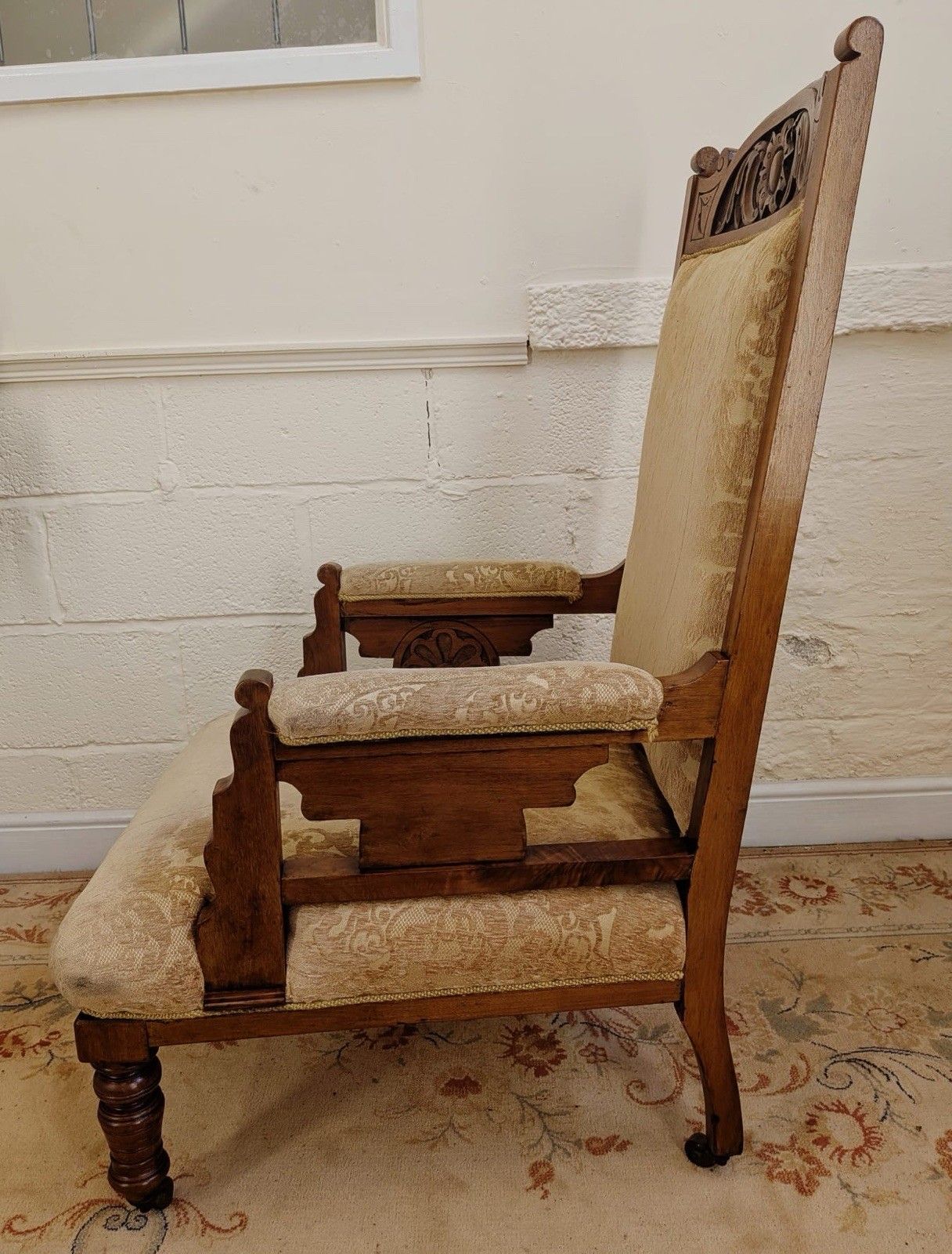 Late Victorian Carved Lounge Chair photo Furniture