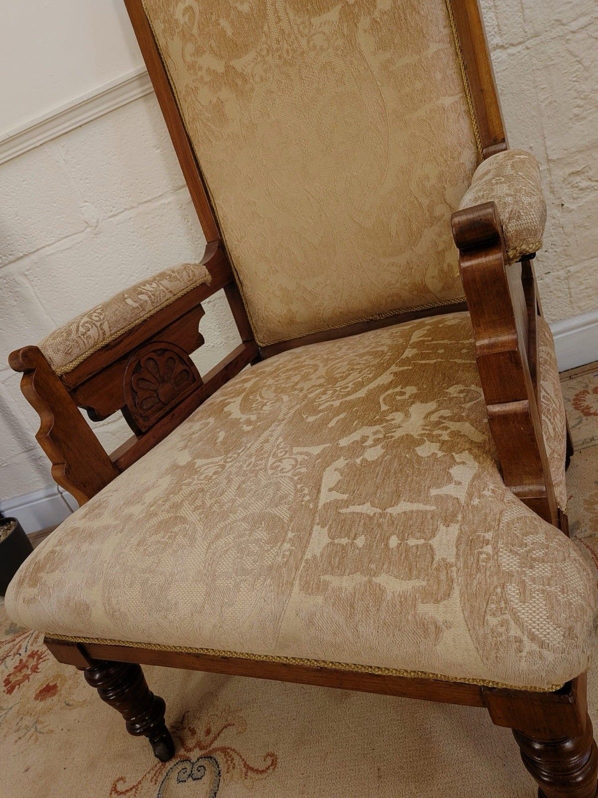 Late Victorian Carved Lounge Chair photo vinterior