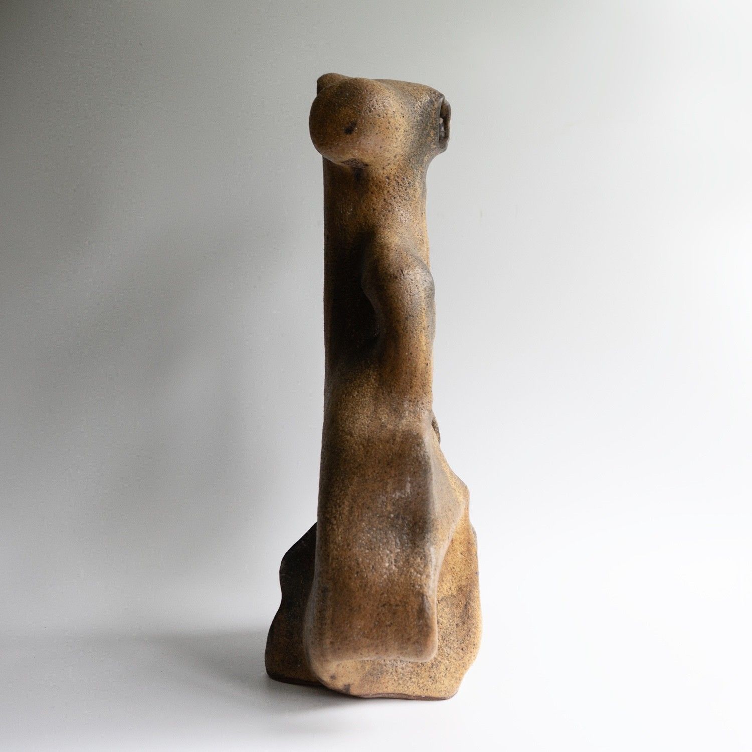 Large Vintage Brutalist Glazed Ceramic Sculpture, English, 1980s photo vintage