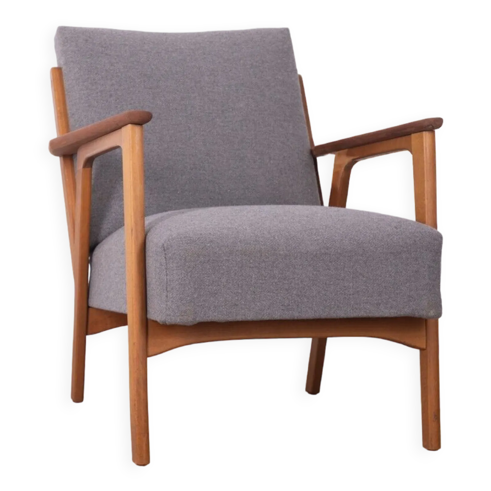 Vintage 60's Armchair In Teak Wood And Fabric Danish Design