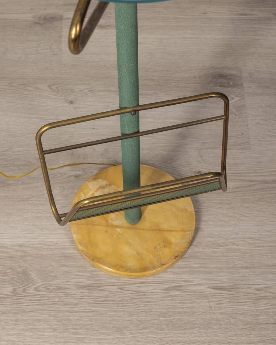 Vintage 1950s Coffee Table With Lamp And Magazine Rack Italian Design photo Lighting