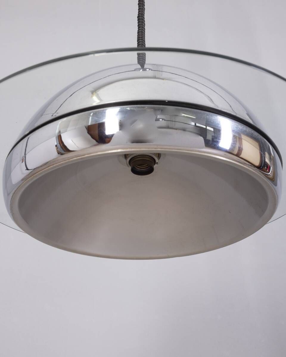 Vintage 1970s Chandelier In Chrome Plated photo buy