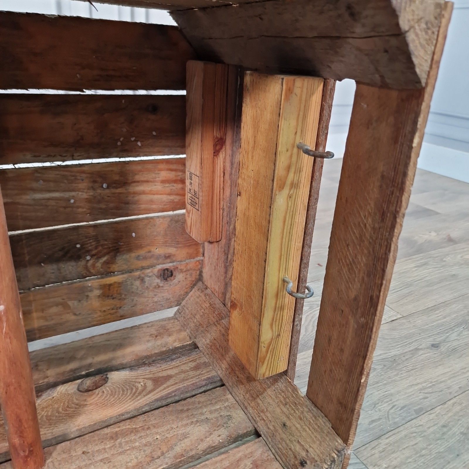 Vintage Wooden Crate Shelf Wall Display Rustic Pine Storage Box Upcycle Retro photo 60.0