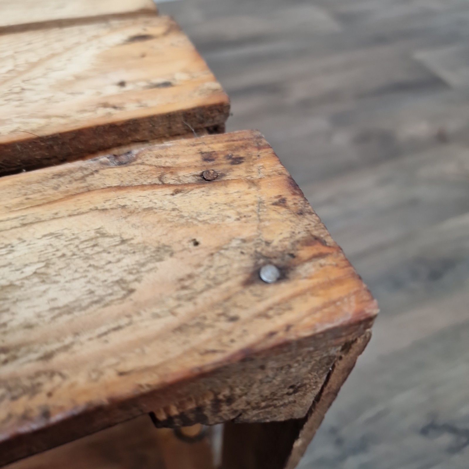 Furniture Vintage Wooden Crate Shelf Wall Display Rustic Pine Storage Box Upcycle Retro photo