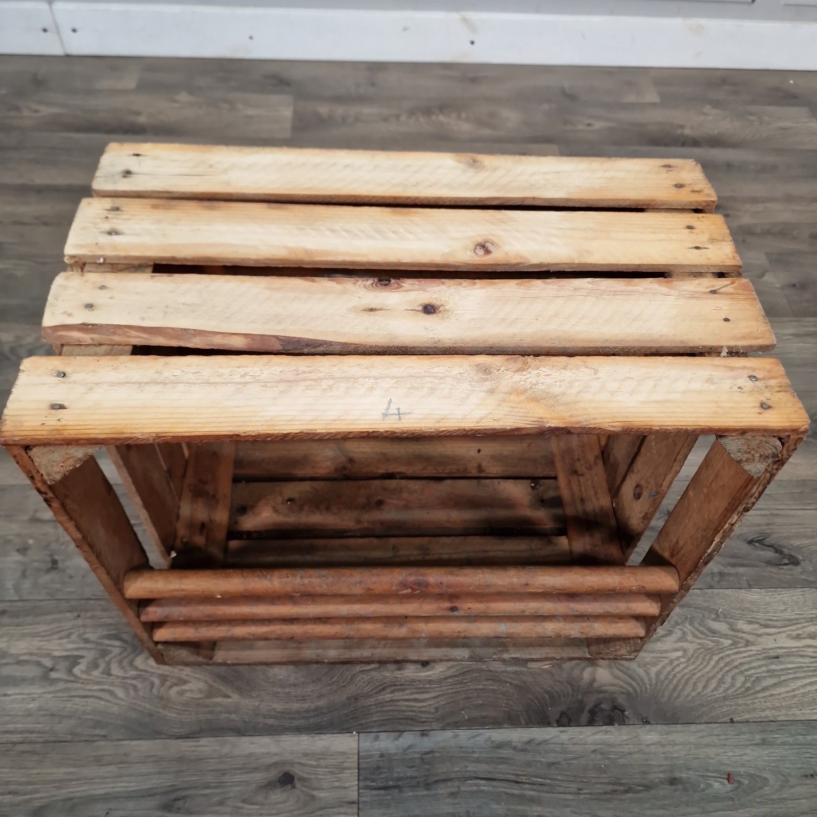 photo furniture Vintage Wooden Crate Shelf Wall Display Rustic Pine Storage Box Upcycle Retro