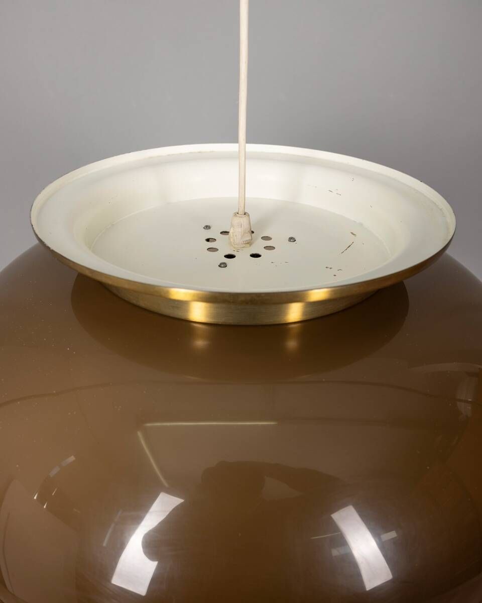 Vintage 1970s Brown Plastic Chandelier, Designed By Massoni For Harvey Guzzini photo for sale