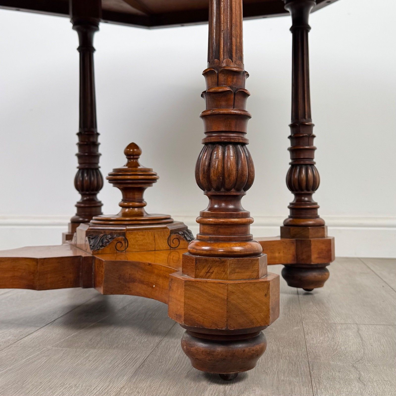 Antique 19th Century Victorian Burr Walnut Centre Table ( Af 5811 ) photo vinterior