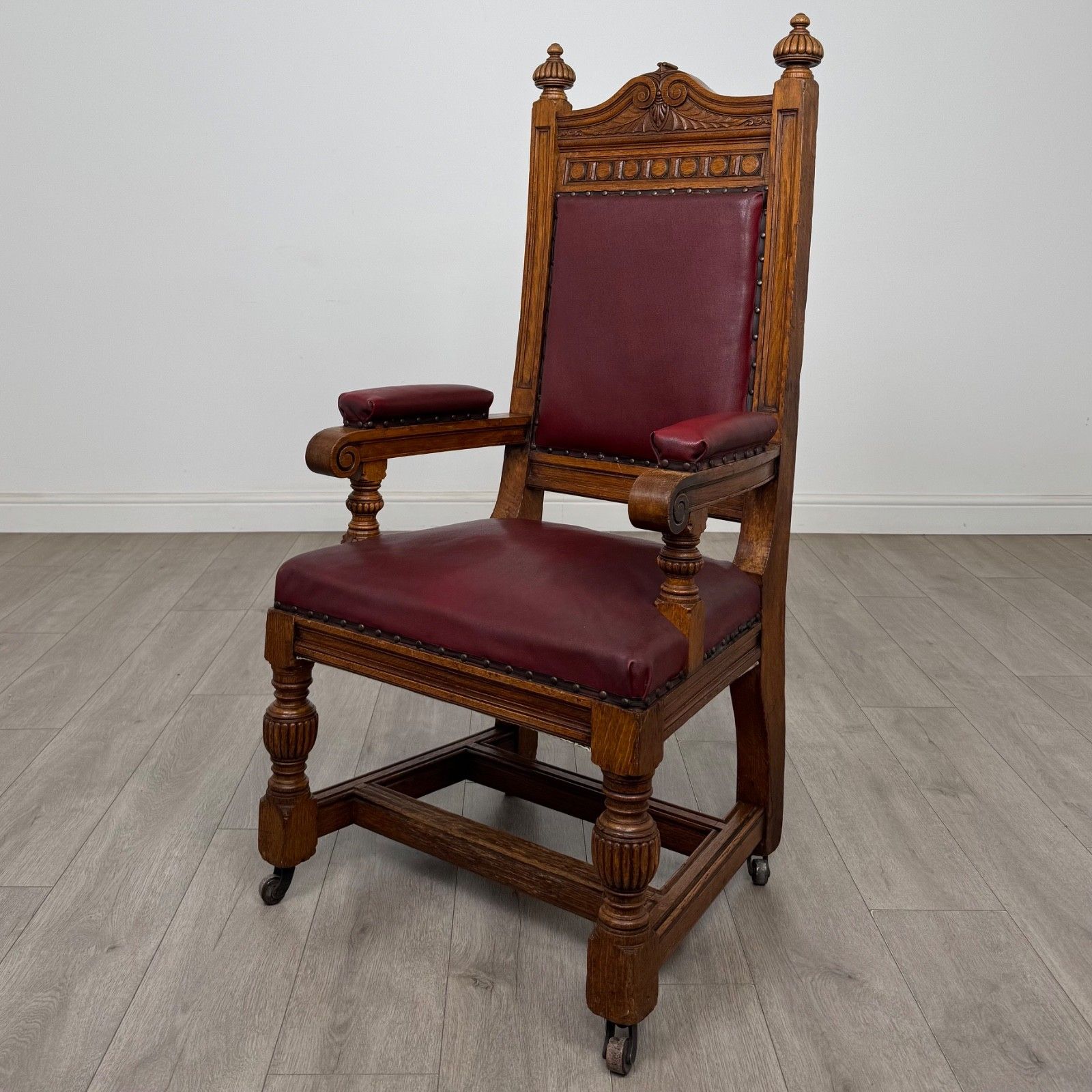 Antique 20th Century Edwardian Armchair In Oak ( Af 5833 )