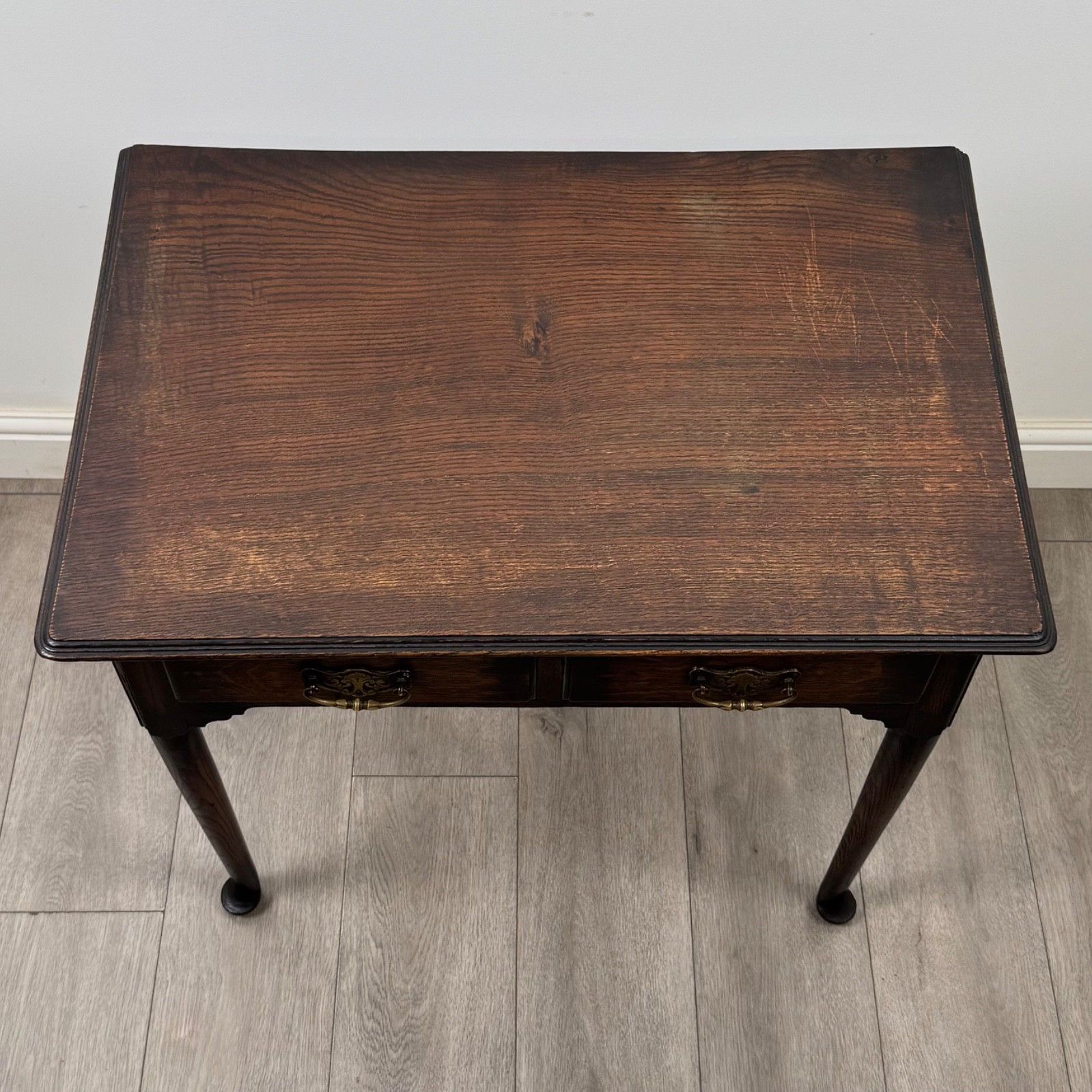 photo furniture Antique 20th Century Edwardian Side Table In Oak ( Af 5868 )