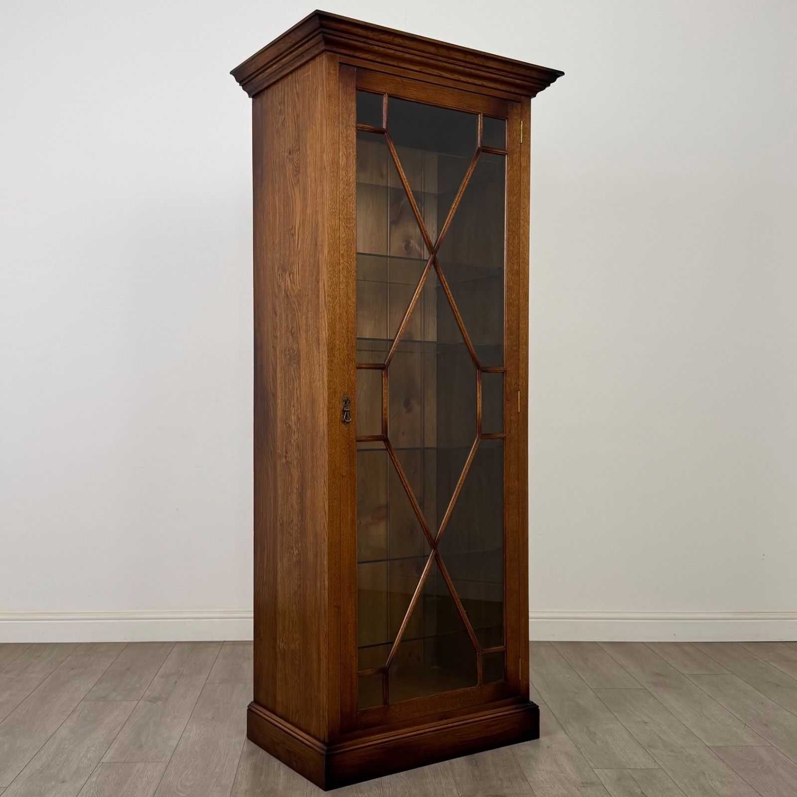 photo for sale Antique 20th Century Glazed Display Cabinet In Oak ( Af 5845 )