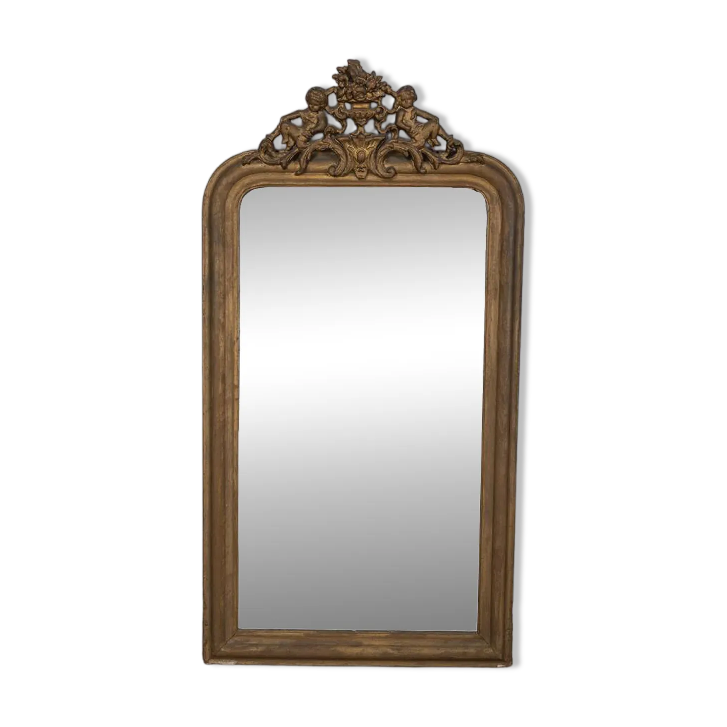 Early 20th Century Golden Wooden Wall Mirror