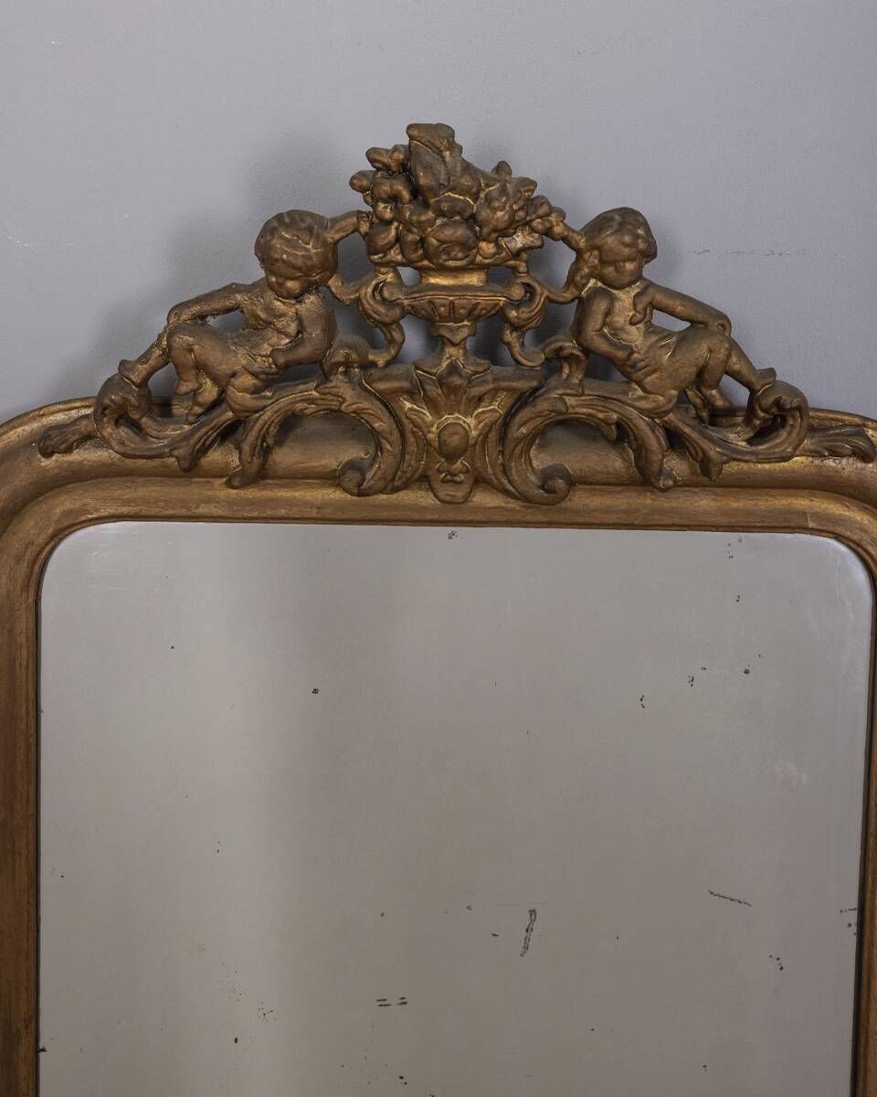 Early 20th Century Golden Wooden Wall Mirror photo 848.0
