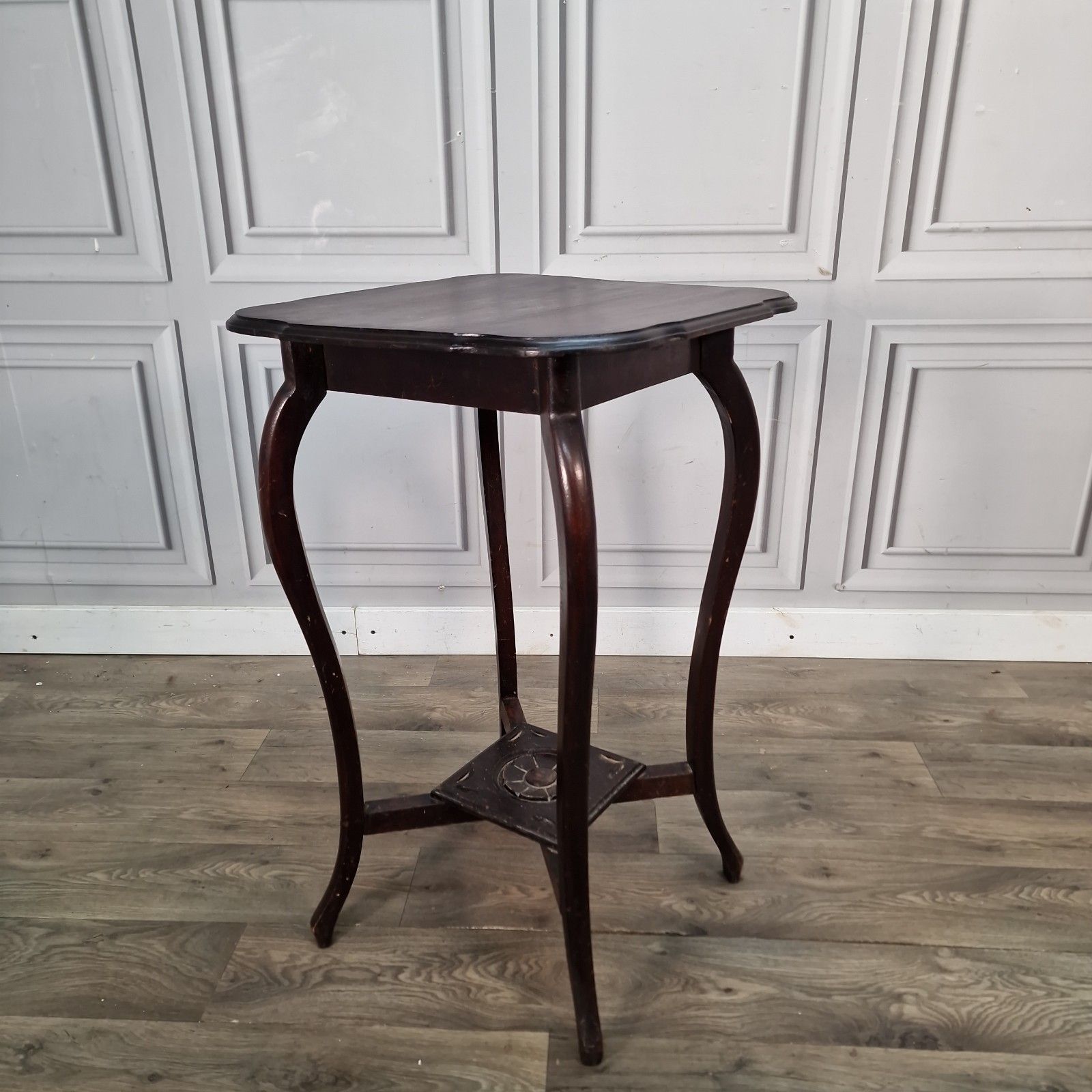 Antique Carved Hall Table Wooden Plant Stand Jardiniere Mahogany 2 Tier photo furniture