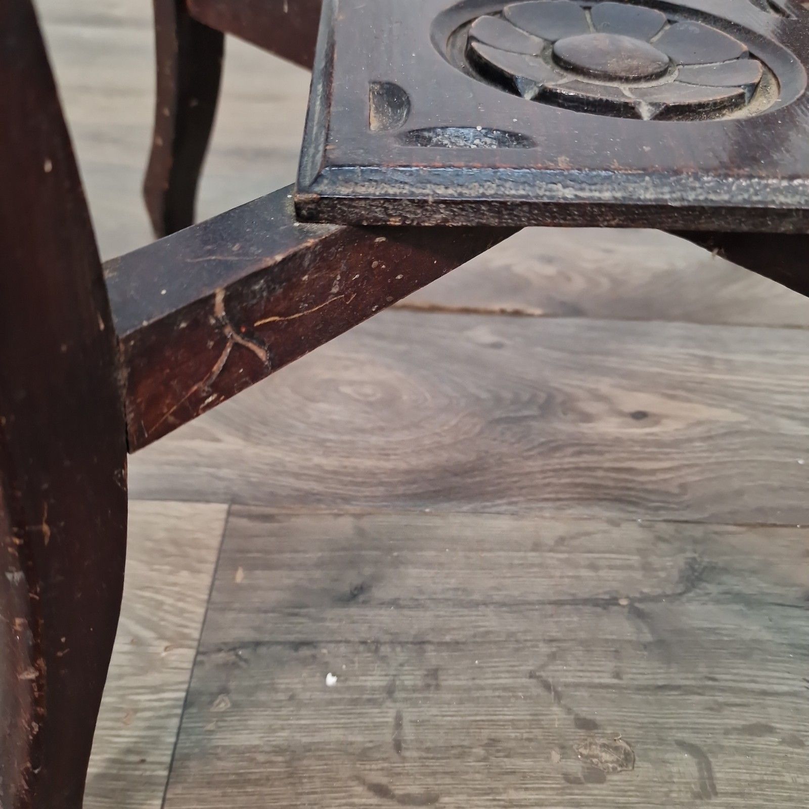 photo for sale Antique Carved Hall Table Wooden Plant Stand Jardiniere Mahogany 2 Tier