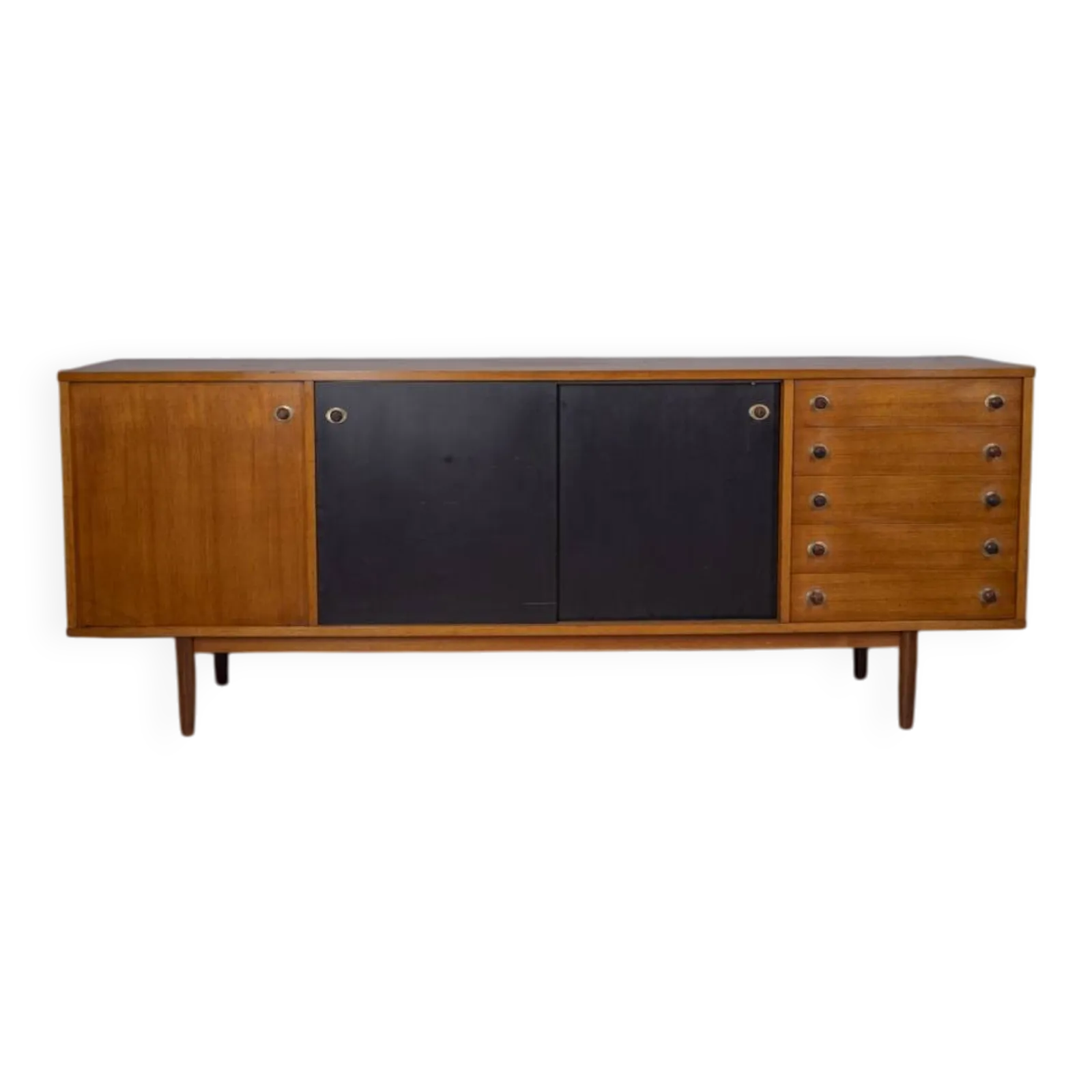 Vintage 1960s Sideboard In Teak Wood By Italian