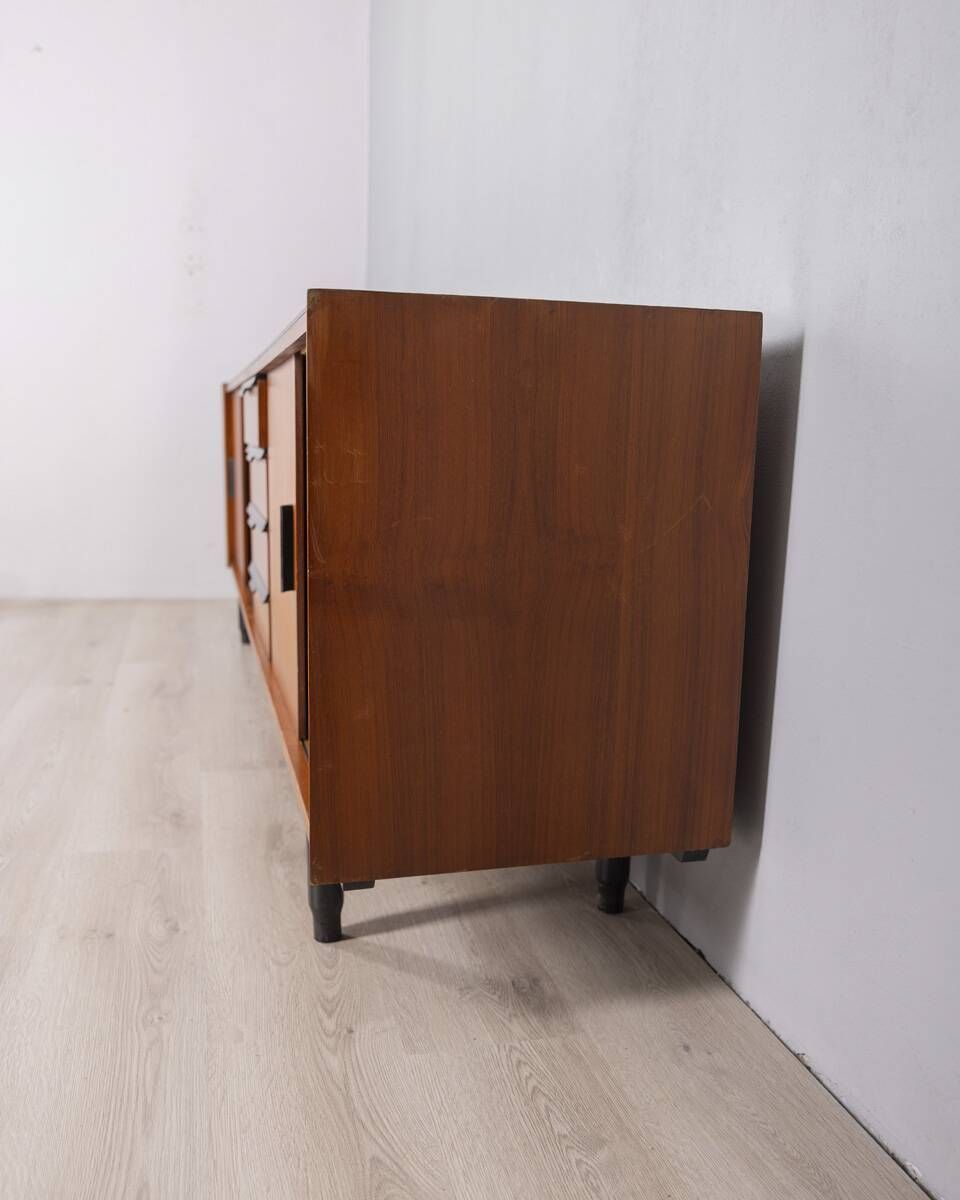photo buy Sideboard In Wood And Glass With An Italian Design From The 1960s
