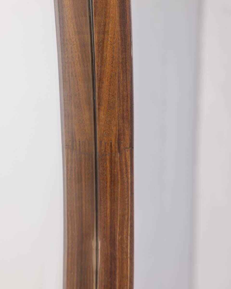 Vintage 1970s Oval Wall Mirror In Wood, Italian Design photo 562.0