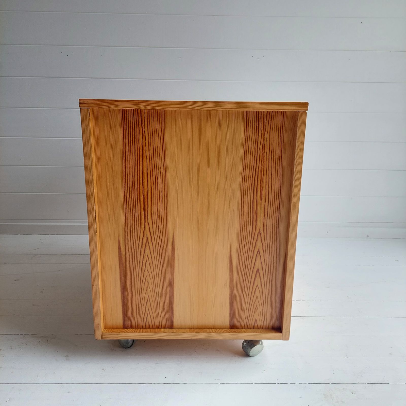 photo buy Mid Century Scandinavian Pine Bedside Chest Of Drawers Filing Cabinet Alvar Aalto Style 70s Restored
