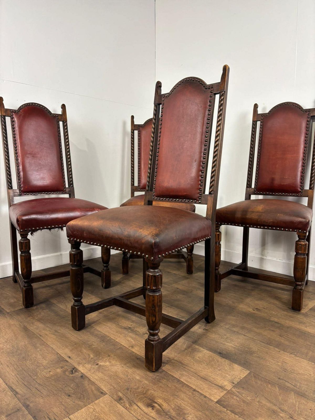 Vintage Set Of Four Oak Dining Chairs photo buy