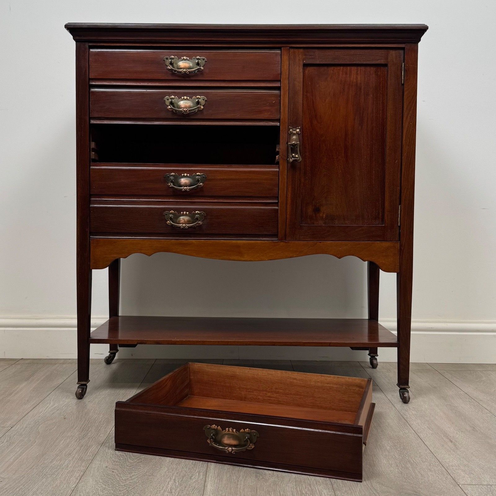 Furniture Antique 20th Century Edwardian Cabinet In Mahogany ( Af 5857 ) photo