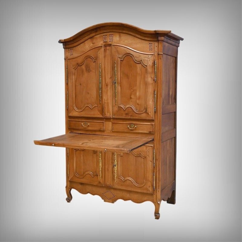 Four Door Cherrywood Cabinet, Regional Craftsmanship, Louis XV Style – Early 19th Century photo furniture
