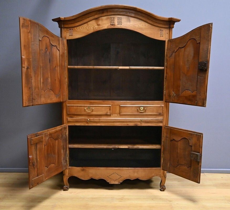 Four Door Cherrywood Cabinet, Regional Craftsmanship, Louis XV Style – Early 19th Century photo Furniture